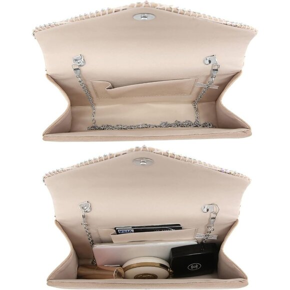 Women's Sparkle Rhinestone Evening Purses Clutch Bags for Prom Cocktail Party - Picture 3 of 5